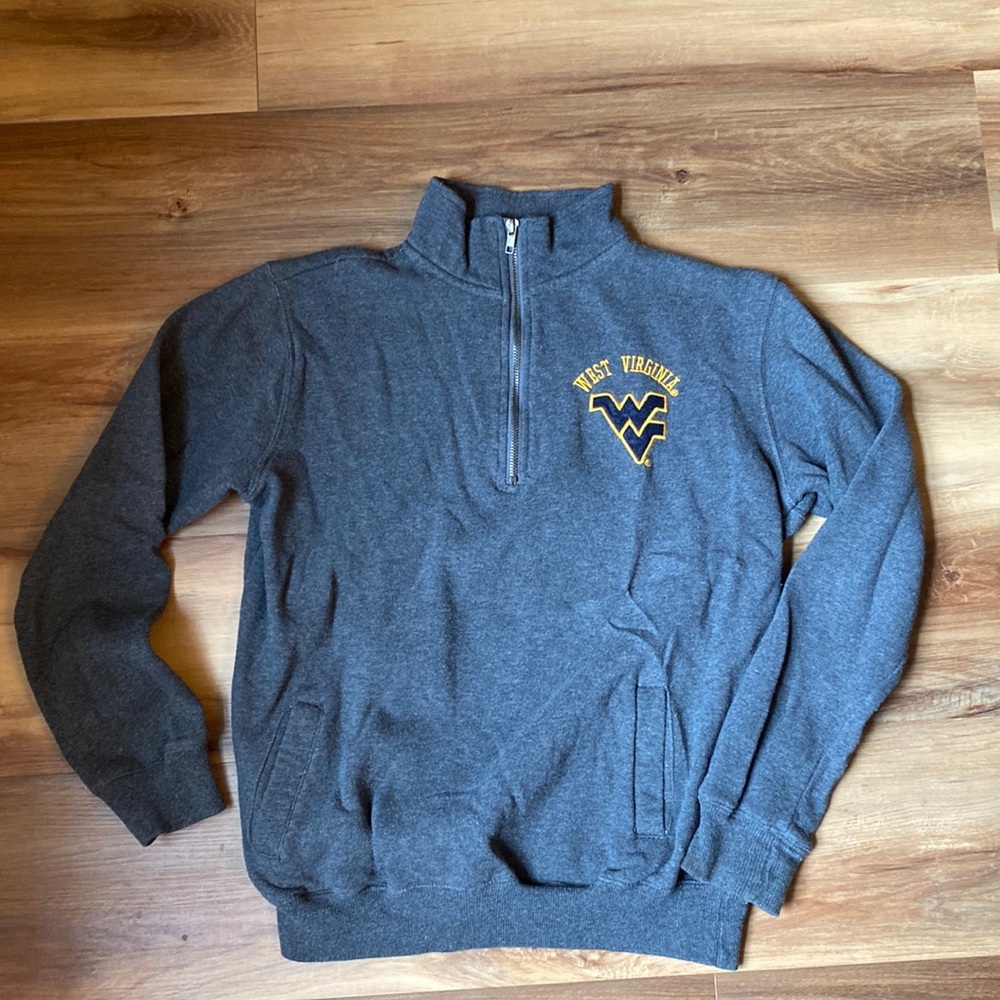 Quarter zip sweatshirt charcoal grey WV adult small
